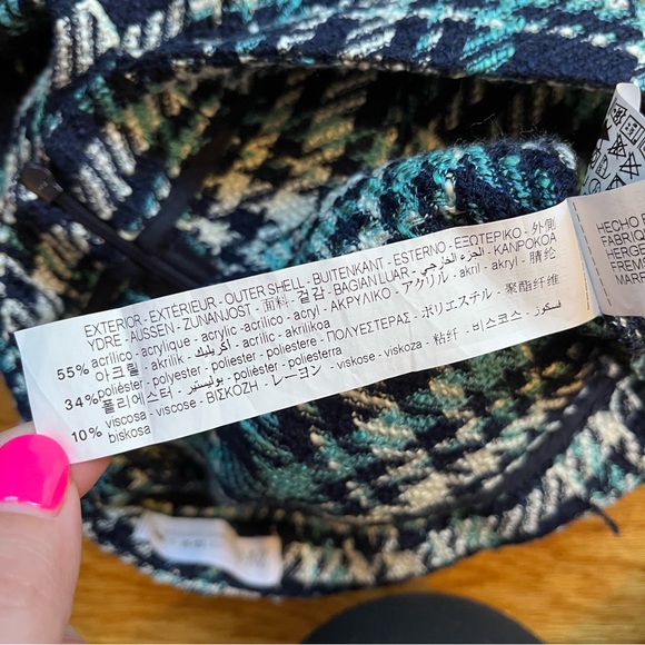 Zara blue herringbone skort size 13-14 - Picture 6 of 7